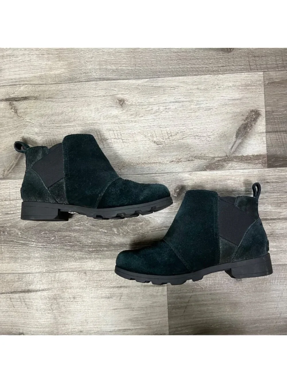 Sorel Emelie Waterproof Chelsea Boot Low Heel Black Shimmer Women’s Size 4